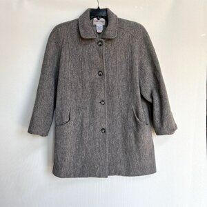 Cabin Creek Vintage Womens Gray Wool Blend Car Coat Jacket Sz 14 Preppy Career